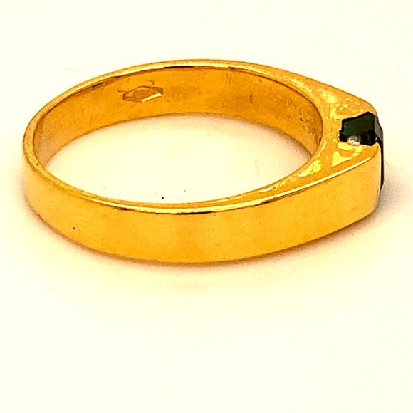 Emerald .50ct Solid 18K Yellow Gold Ring - Picture 4 of 7